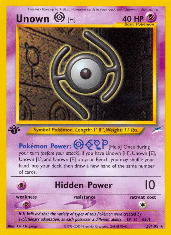 Unown [H] card artwork