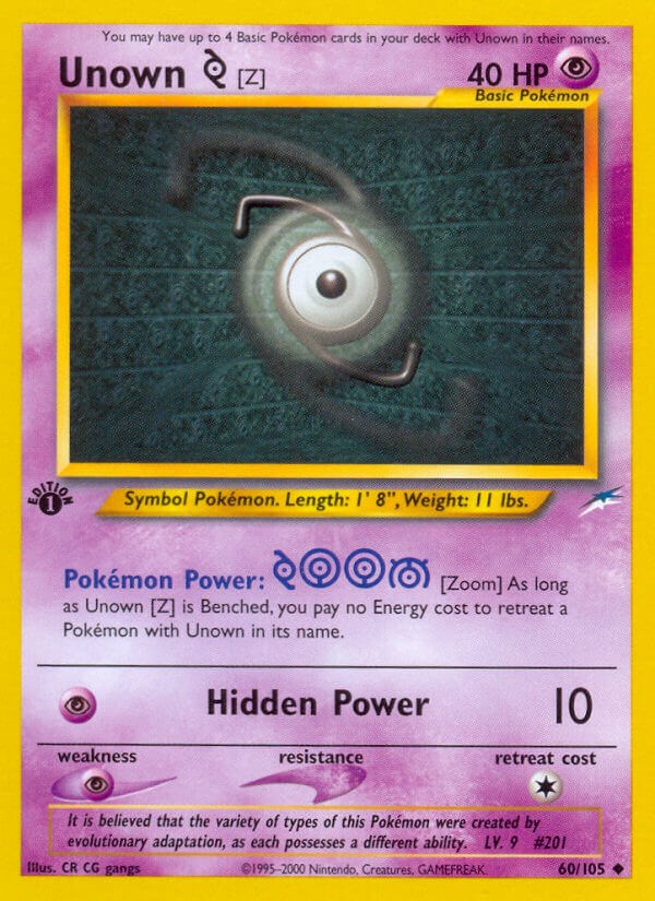 Unown [Z] - 72/132 - Uncommon - Pokemon Singles » Diamond and Pearl &  Platinum Sets » DPSW - Secret Wonders - Da-Planet