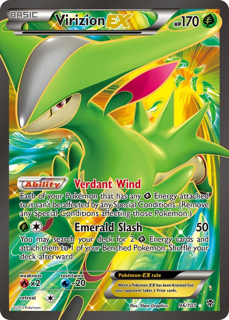 Virizion EX Full Art Plasma Blast Pokemon