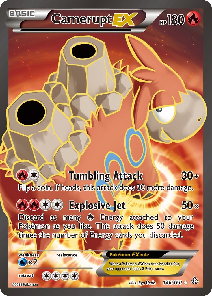 146/160 Full Art Card Pokemon Primal Clash Camerupt-EX 