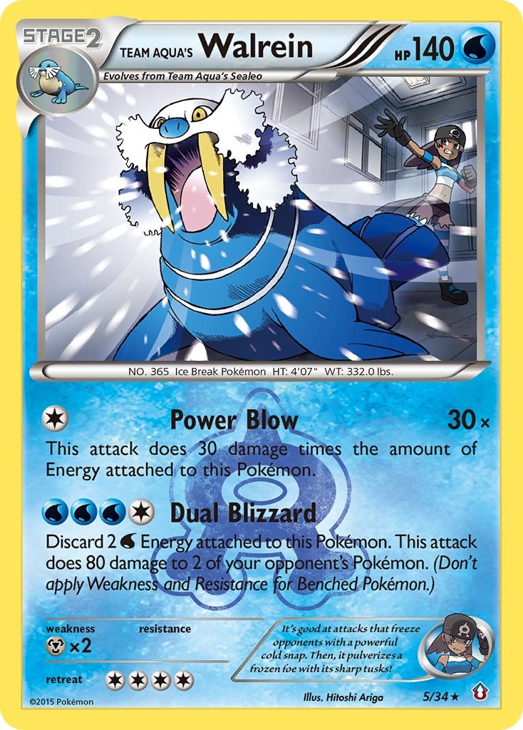 Team Aqua's Walrein card artwork