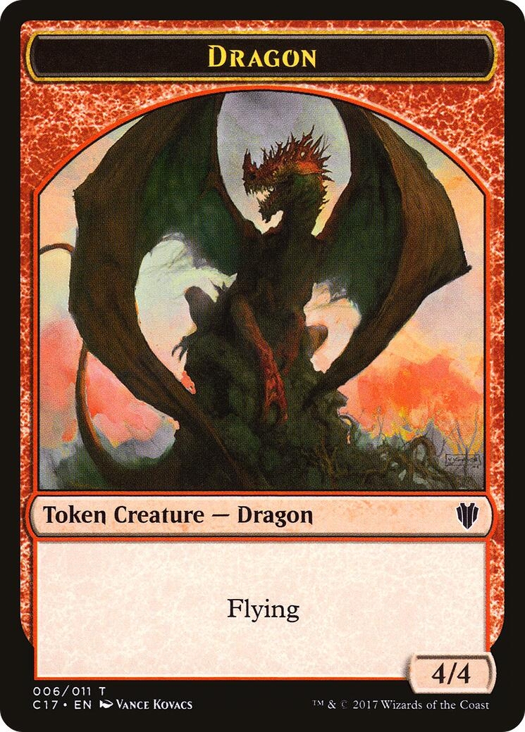 Dragon (006) // Gold Double-Sided Token [Commander 2017 Tokens]
