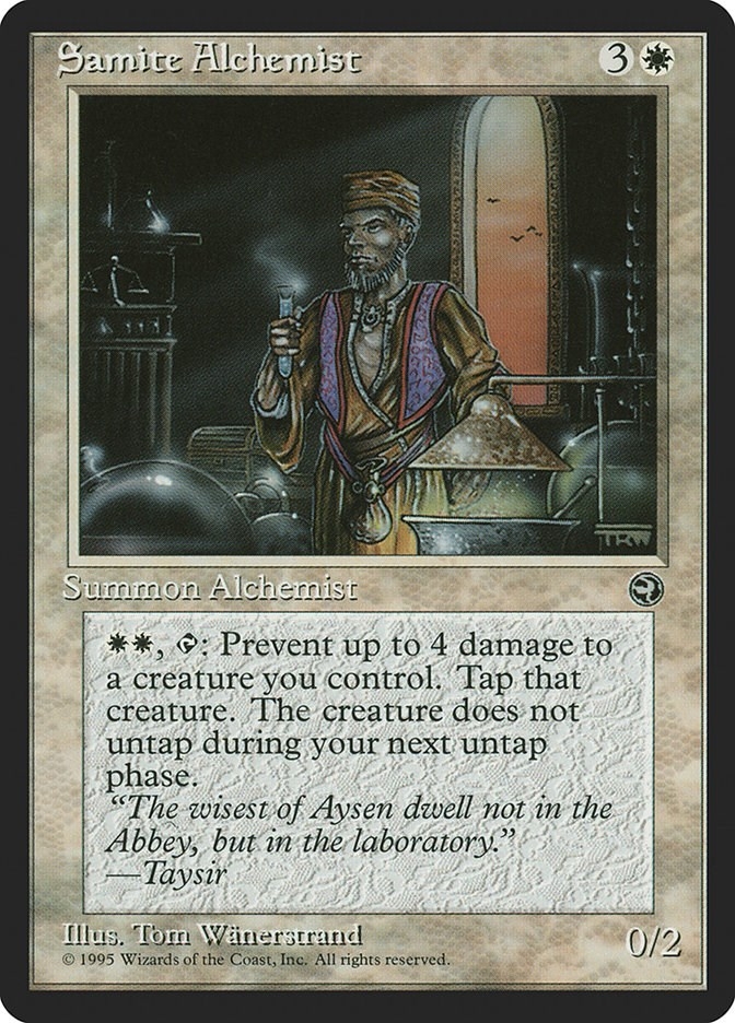 Samite Alchemist (Baris Flavor Text) [Homelands]