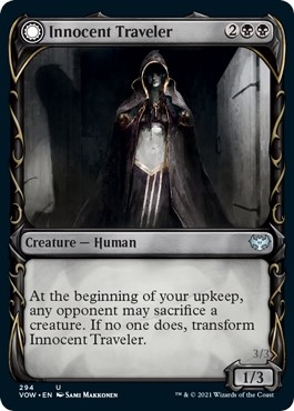 Innocent Traveler // Malicious Invader (Showcase Fang Frame) [Innistrad: Crimson Vow]