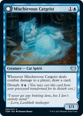 Mischievous Catgeist // Catlike Curiosity [Innistrad: Crimson Vow]