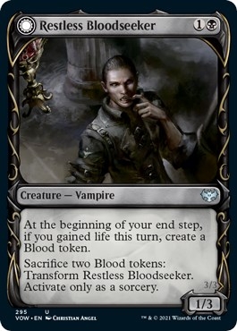 Restless Bloodseeker // Bloodsoaked Reveler (Showcase Fang Frame) [Innistrad: Crimson Vow]