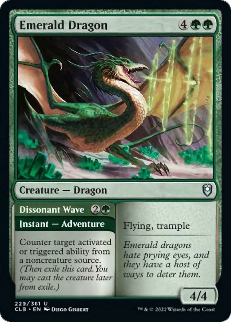 Emerald Dragon // Dissonant Wave [Commander Legends: Battle for Baldur's Gate]