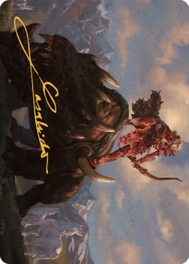 Meria's Outrider Art Card (Gold-Stamped Signature) [Dominaria United Art Series]