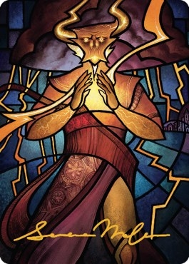 Najal, the Storm Runner Art Card (Gold-Stamped Signature) [Dominaria United Art Series]