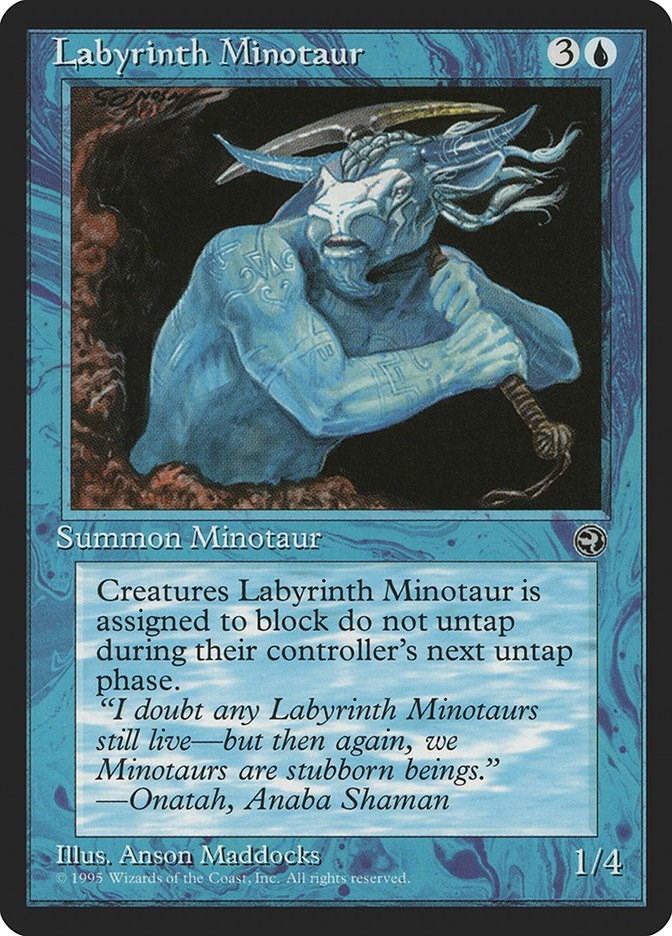 Labyrinth Minotaur (Zeki Flavor Text) [Homelands]