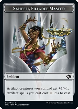 Saheeli, Filigree Master Emblem [The Brothers' War Tokens]