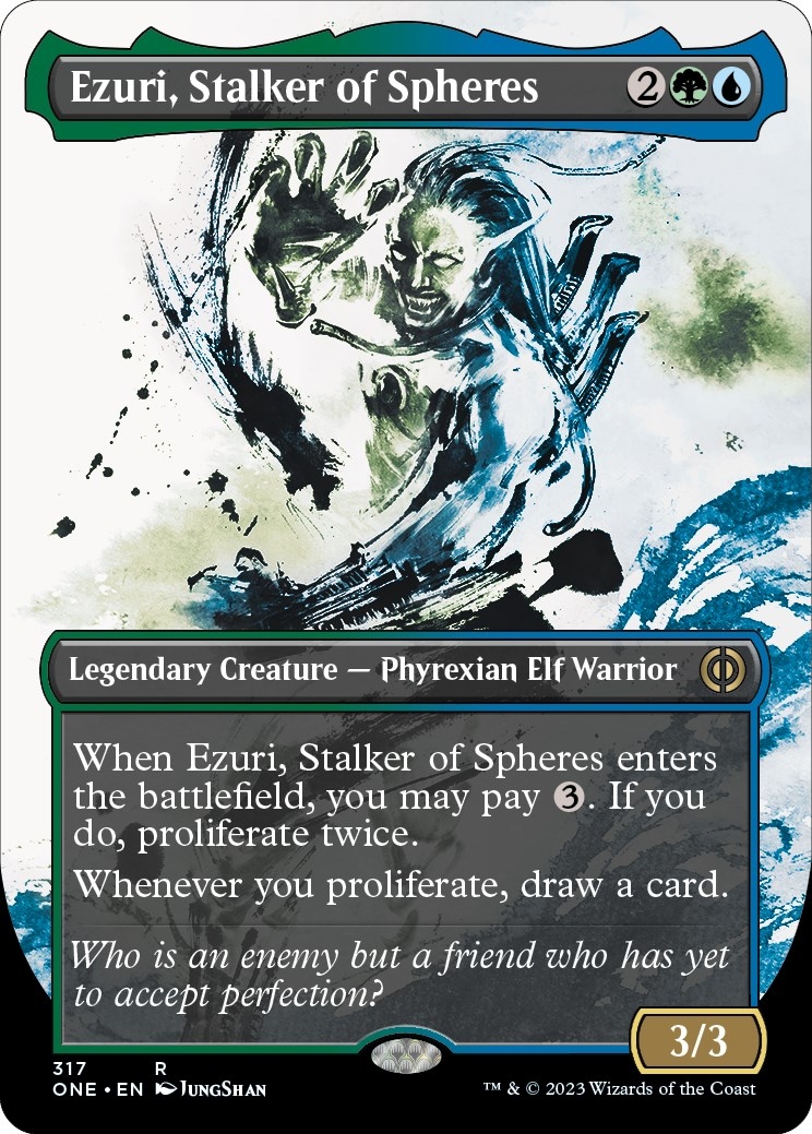 Ezuri, Stalker of Spheres (Borderless Ichor) [Phyrexia: All Will Be One]