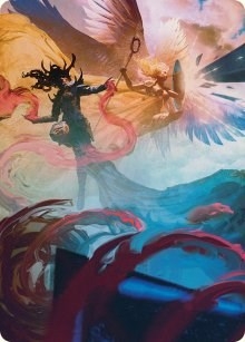 Drana and Linvala Art Card [March of the Machine Art Series]