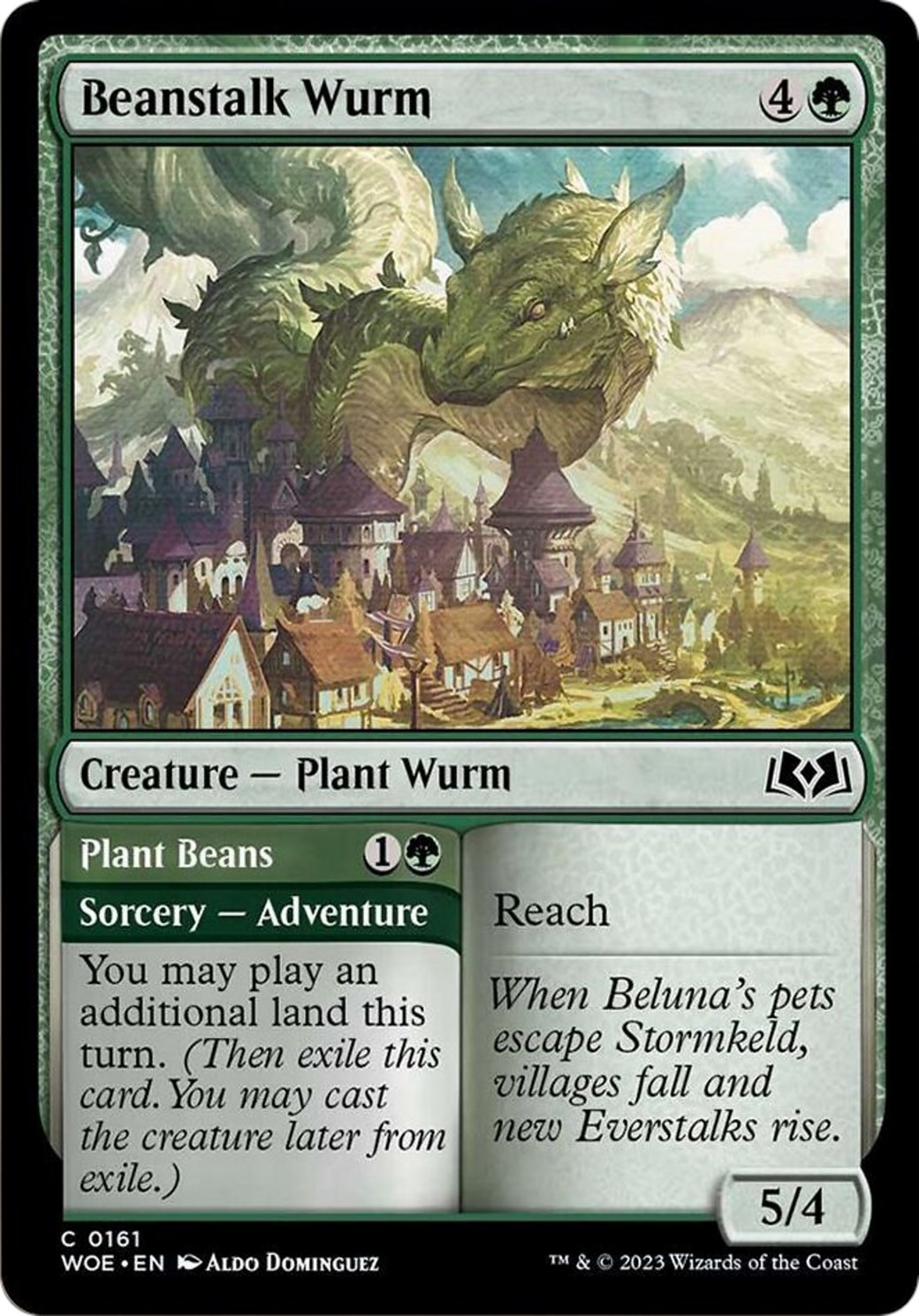 Beanstalk Wurm // Plant Beans [Wilds of Eldraine]