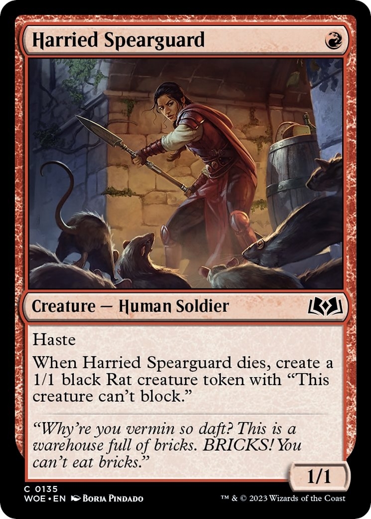 Harried Spearguard [Wilds of Eldraine]