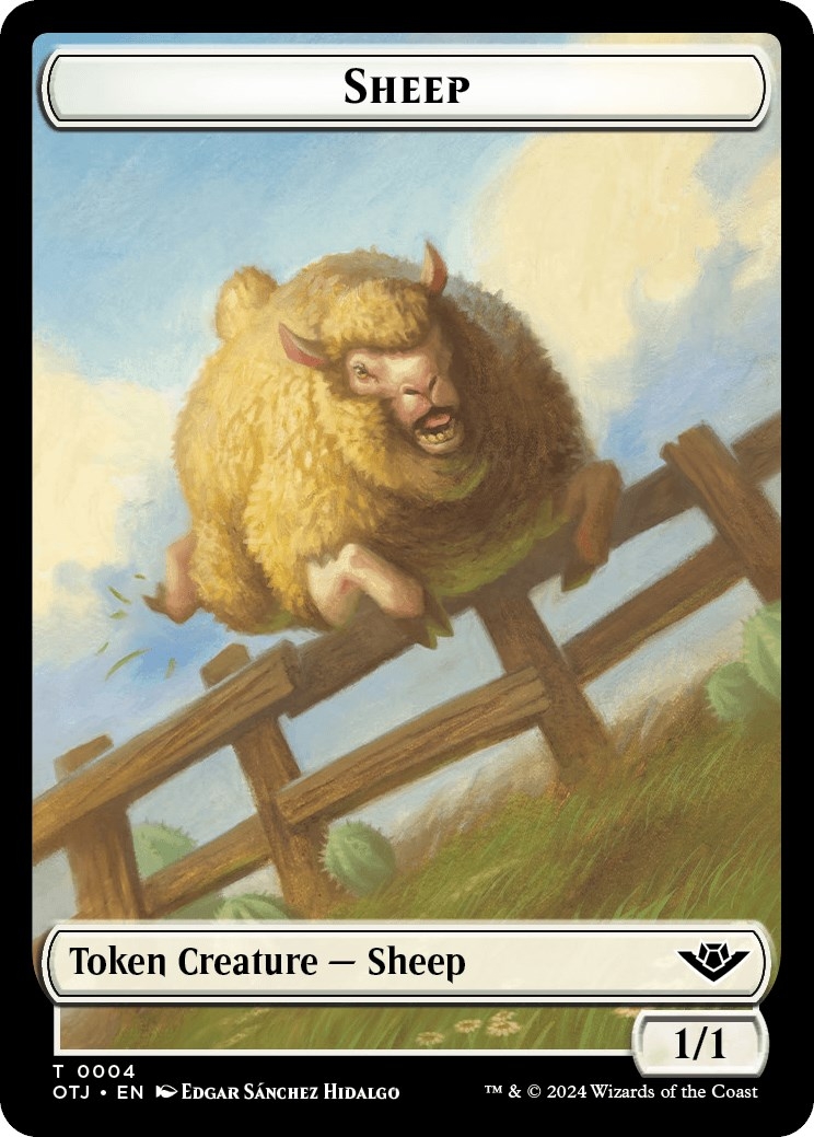 Sheep // Plot Double-Sided Token [Outlaws of Thunder Junction Tokens]