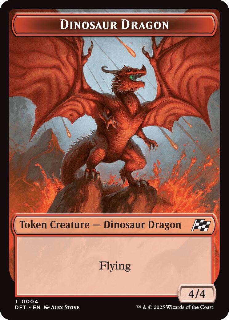 Dinosaur Dragon // Treasure Double-Sided Token [Aetherdrift Tokens]