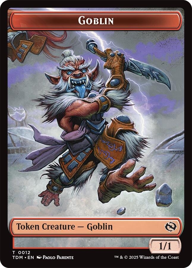Goblin // Warrior Double-Sided Token [Tarkir: Dragonstorm Tokens]
