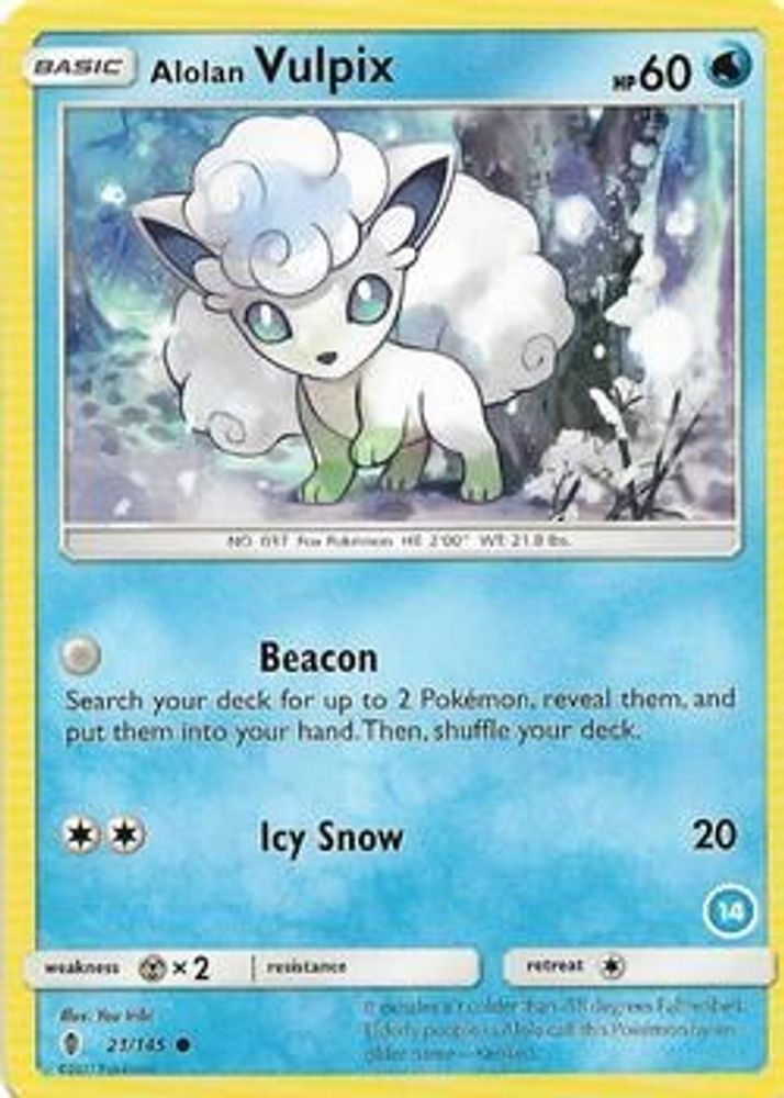 Alolan Vulpix — SM Trainer Kit: Alolan Sandslash & Alolan Ninetales #21/156