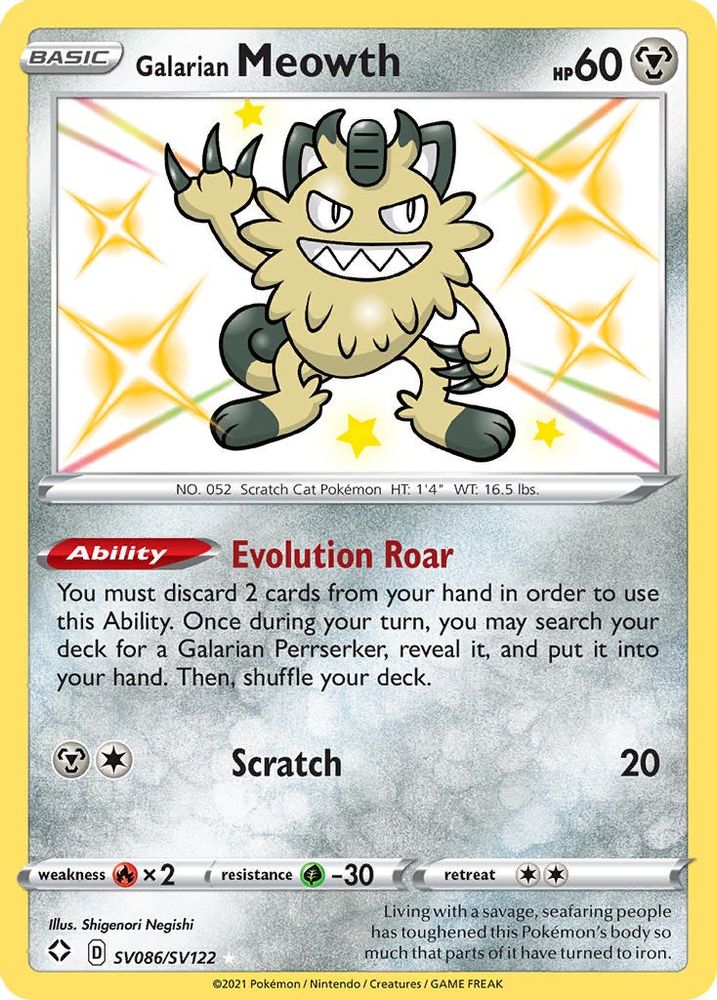 Kortet Galarian Meowth