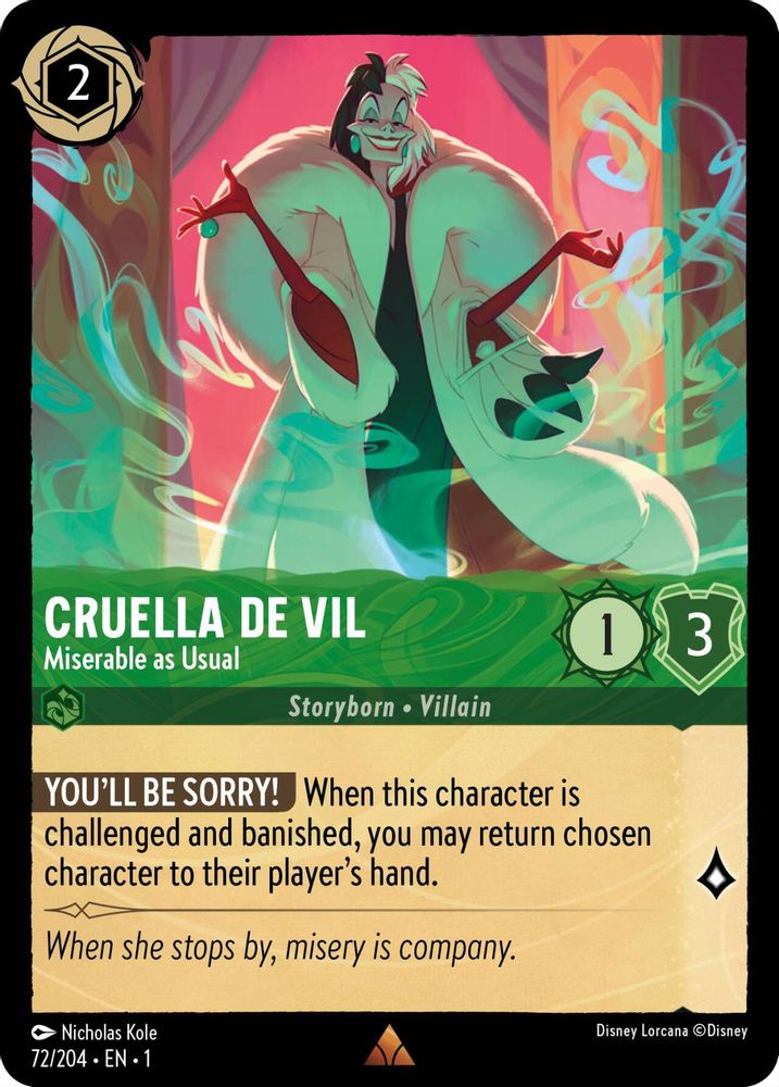 Cruella De Vil - Miserable as Usual card