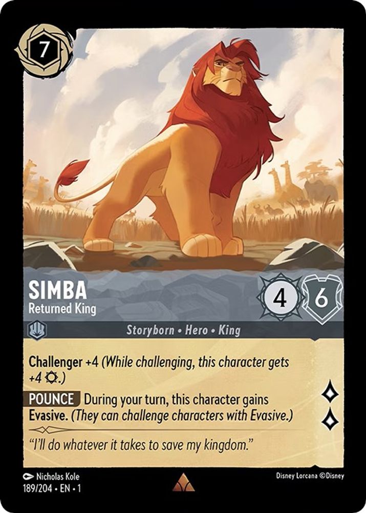 Simba - Returned King card