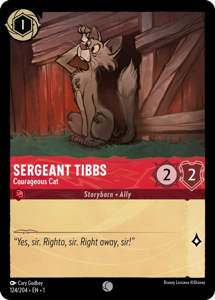 Sergeant Tibbs - Courageous Cat card