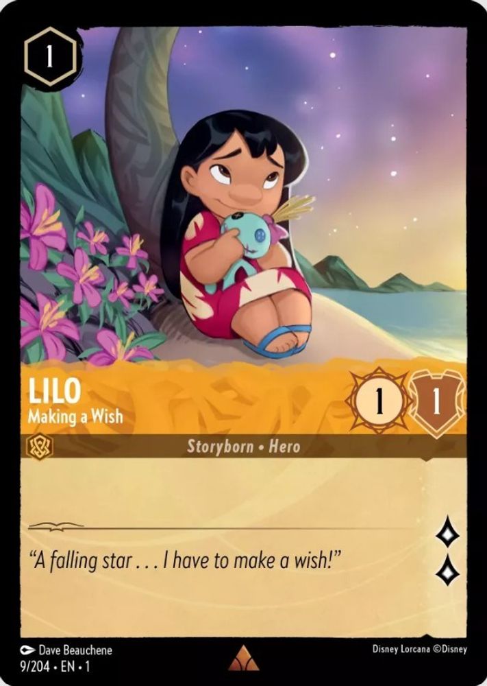 Lilo - Making a Wish card