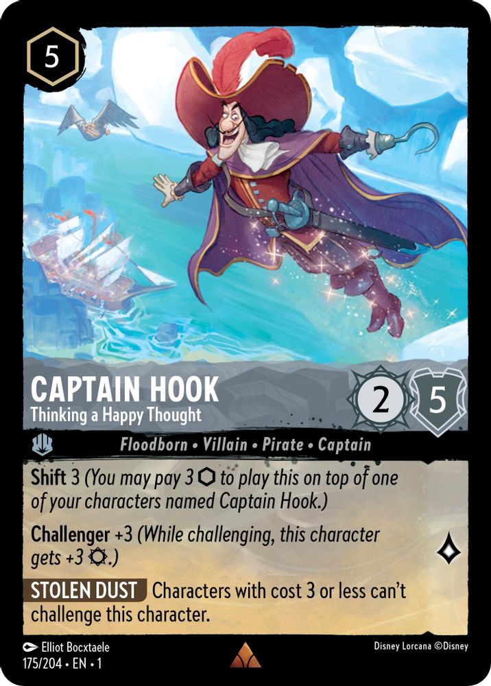 Captain Hook - Thinking a Happy Thought card