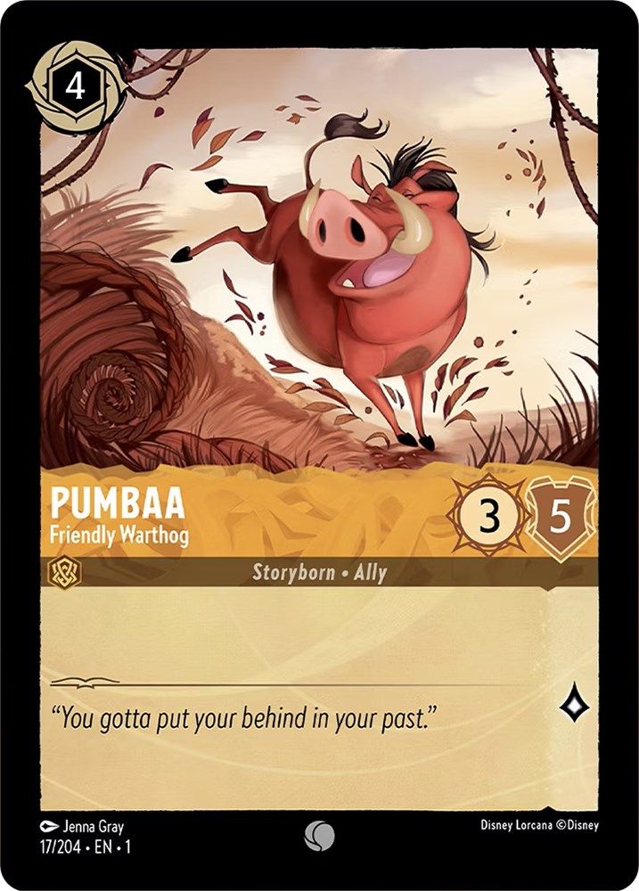Pumbaa - Friendly Warthog card