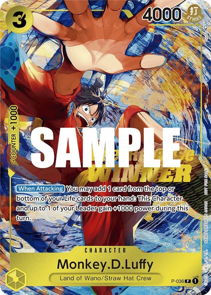 Monkey.D.Luffy (Pre-Release Tournament) (Winner) card