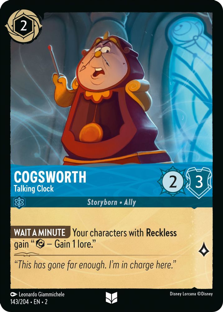 Cogsworth - Talking Clock card