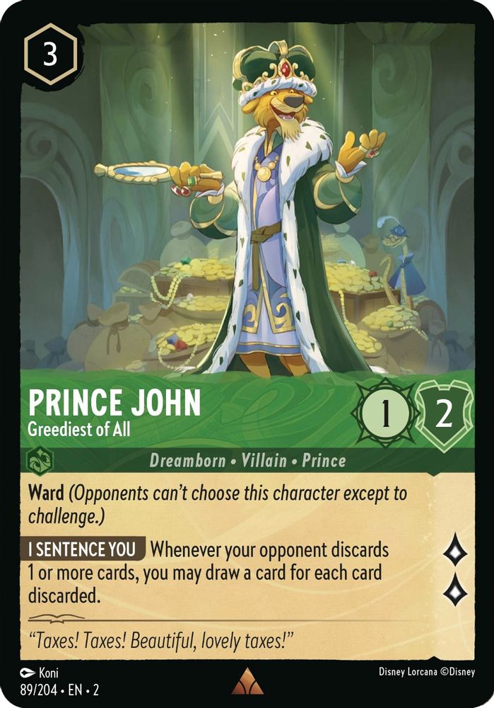 Prince John - Greediest of All card