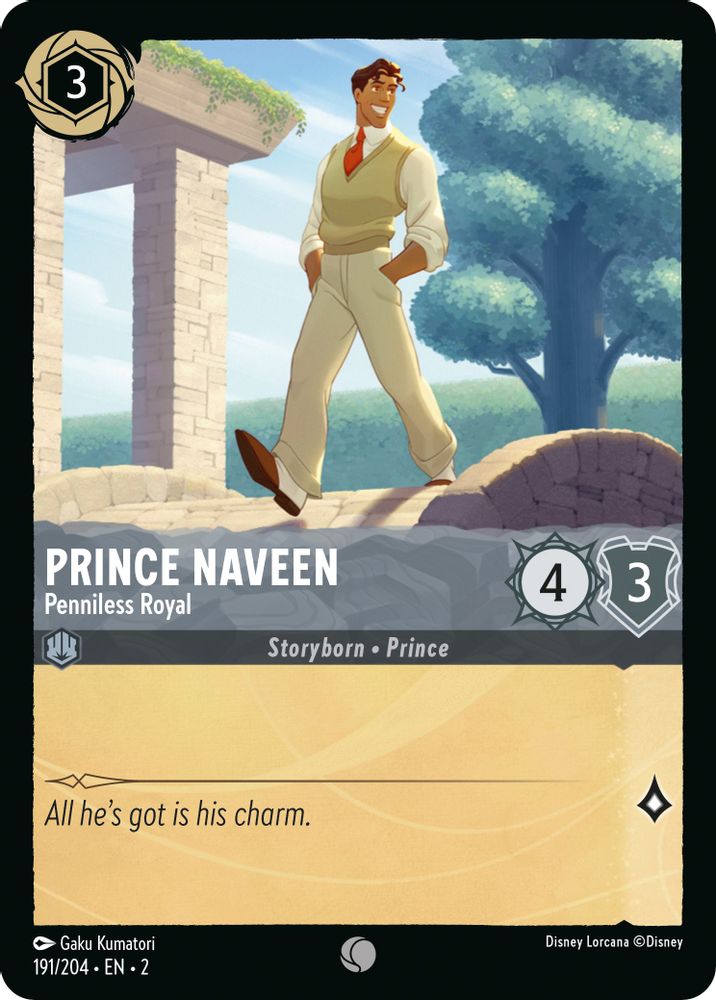 Prince Naveen - Penniless Royal card
