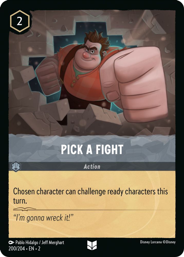 Pick a Fight card