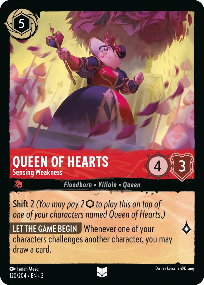 Queen of Hearts - Sensing Weakness card