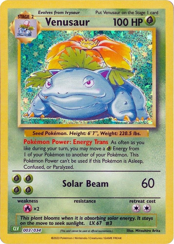 Venusaur — Trading Card Game Classic #3/34