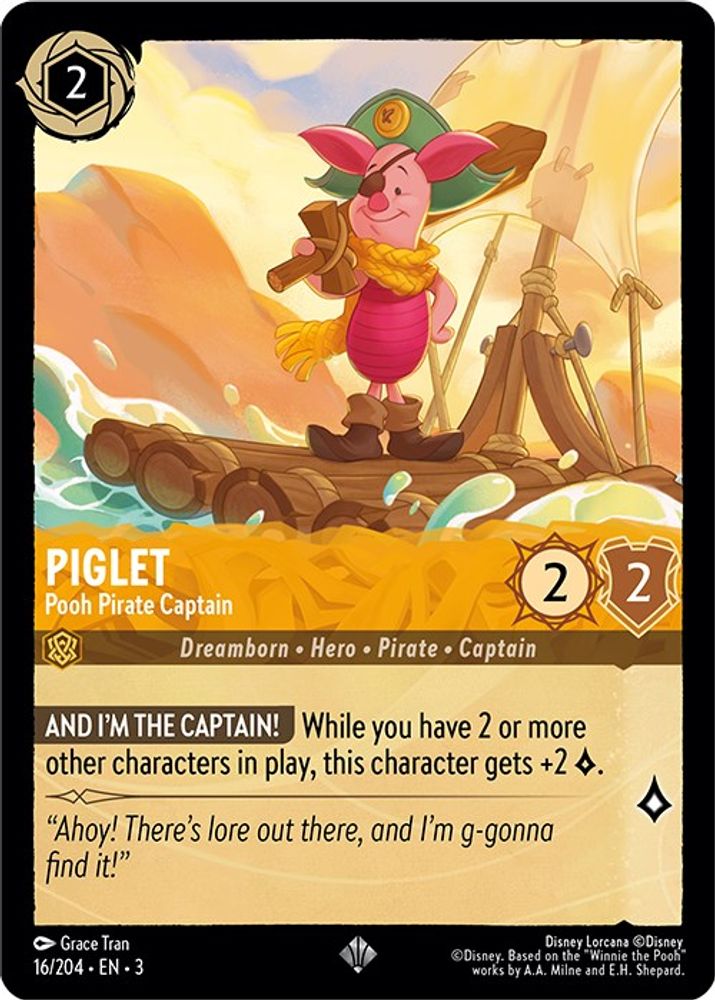 Piglet - Pooh Pirate Captain card