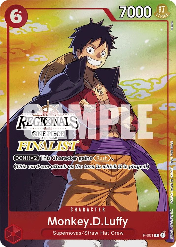 Monkey.D.Luffy (001) (Online Regional 2024 Vol. 2) [Finalist] card