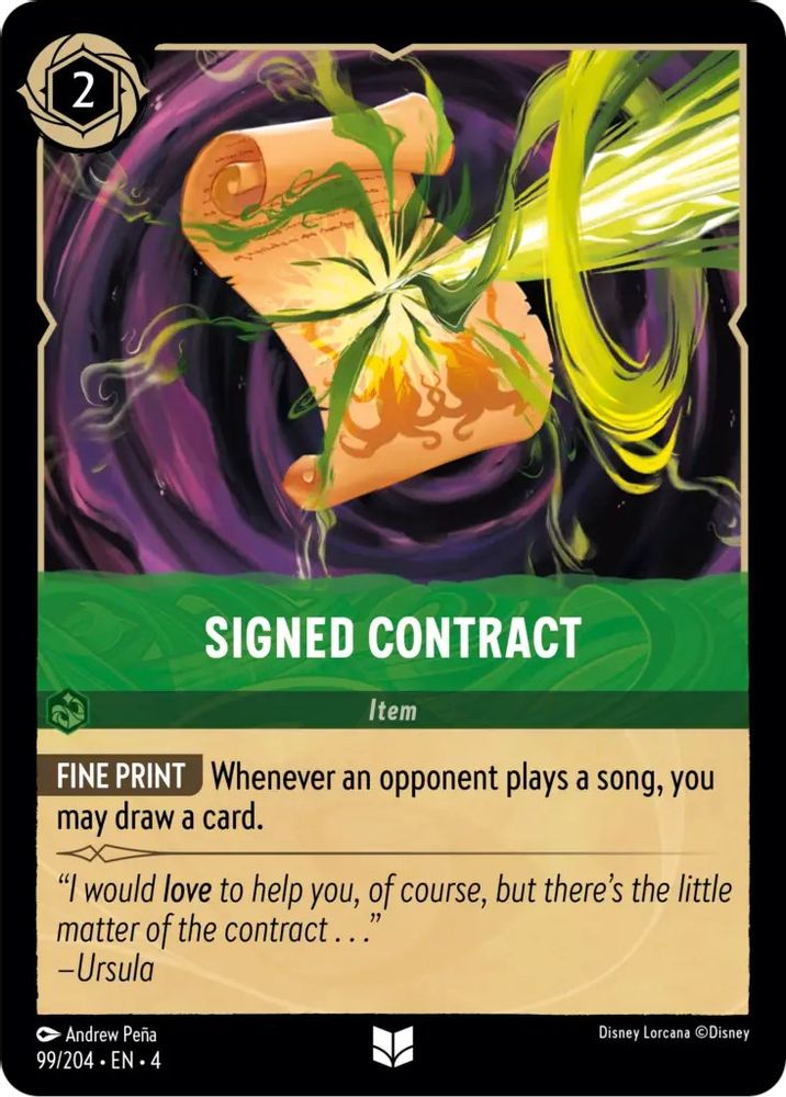 Signed Contract card