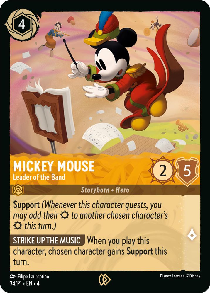 Mickey Mouse - Leader of the Band card
