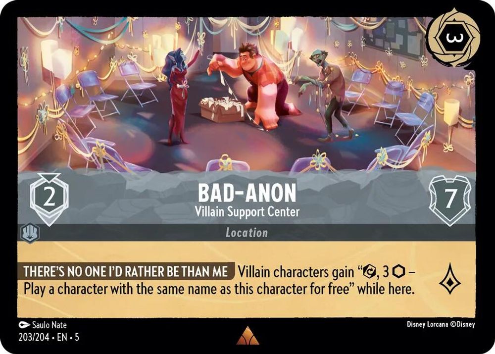 Bad-Anon - Villain Support Center card