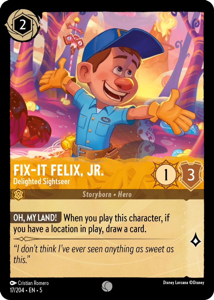 Fix-It Felix, Jr. - Delighted Sightseer card