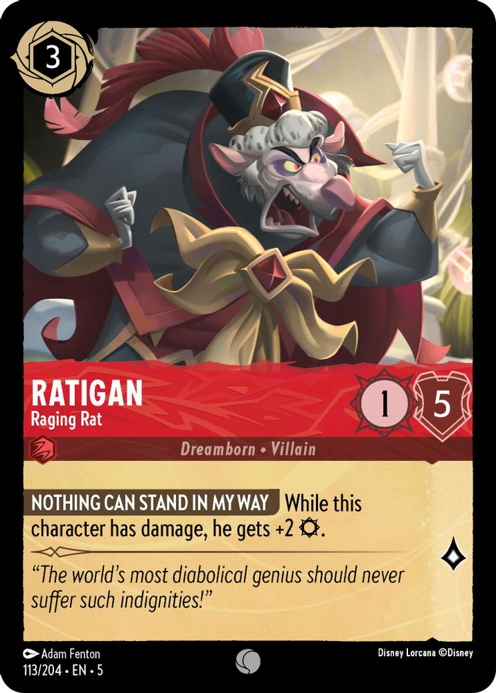 Ratigan - Raging Rat card