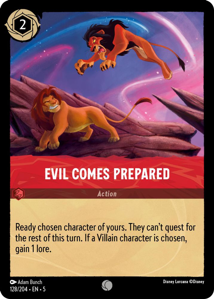 Evil Comes Prepared card