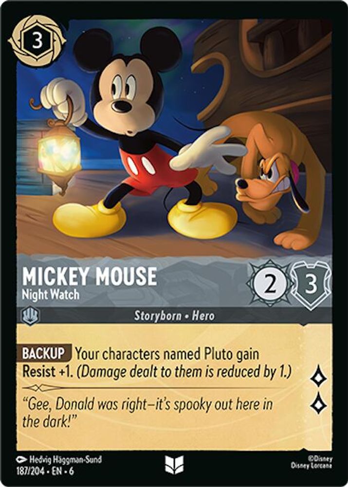 Mickey Mouse - Night Watch card