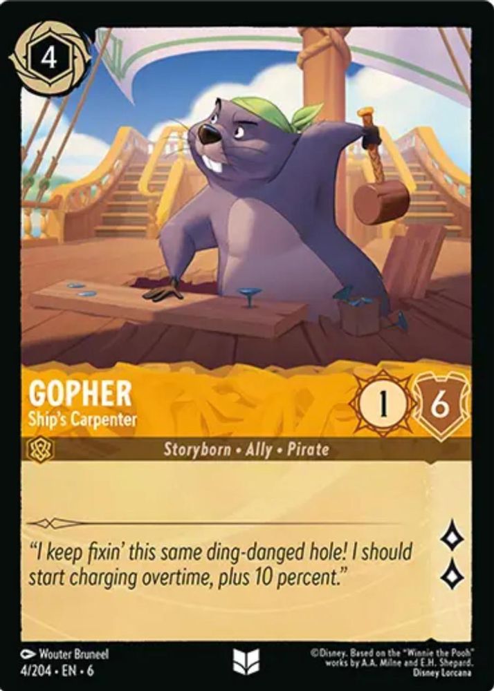 Gopher - Ship's Carpenter card