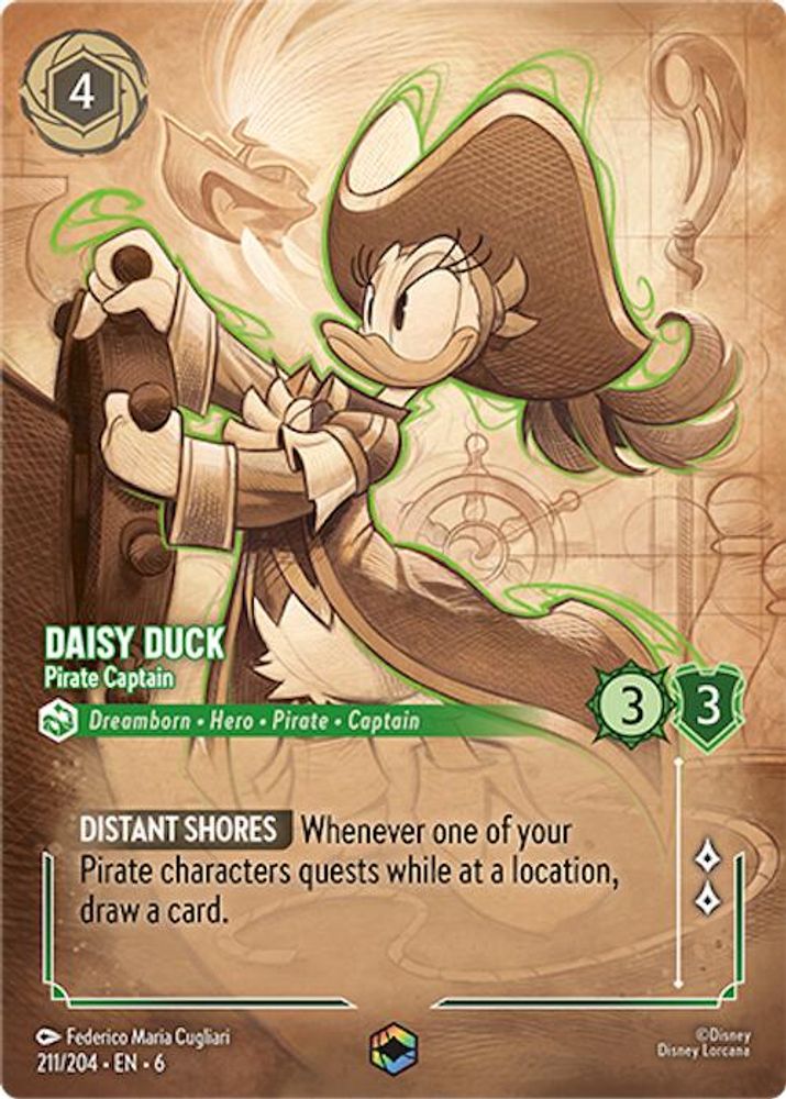 Daisy Duck - Pirate Captain (Enchanted) card