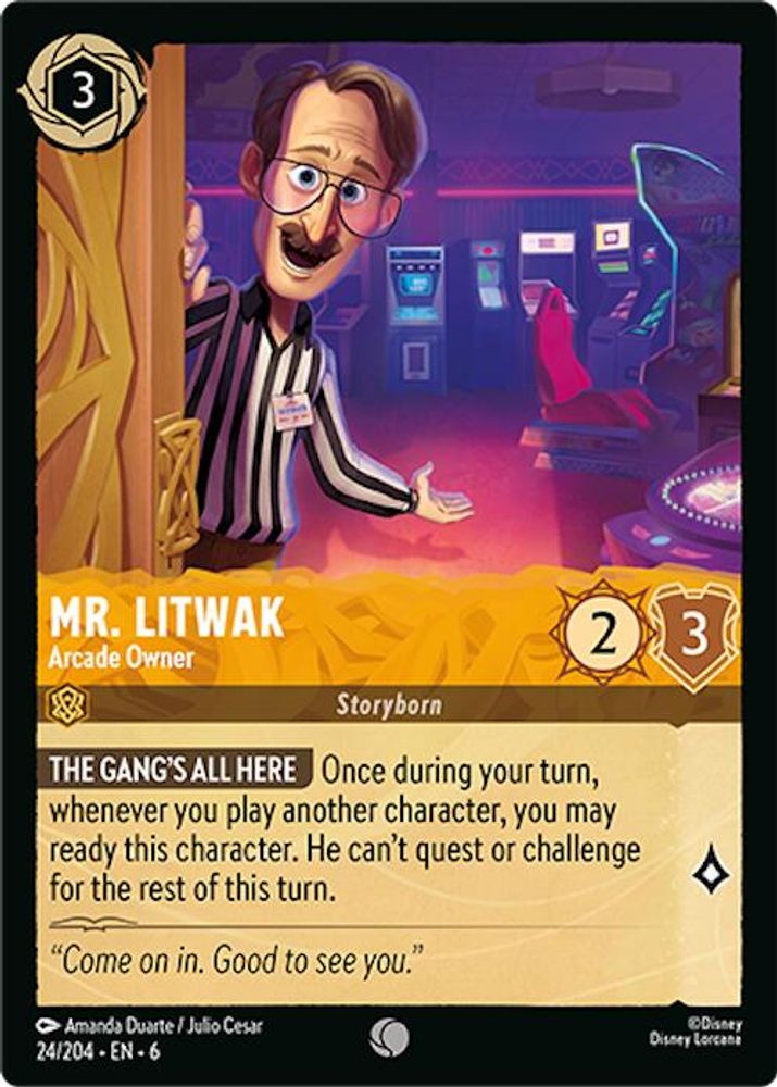 Mr. Litwak - Arcade Owner card