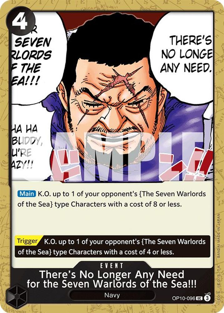 There's No Longer Any Need for the Seven Warlords of the Sea!!!